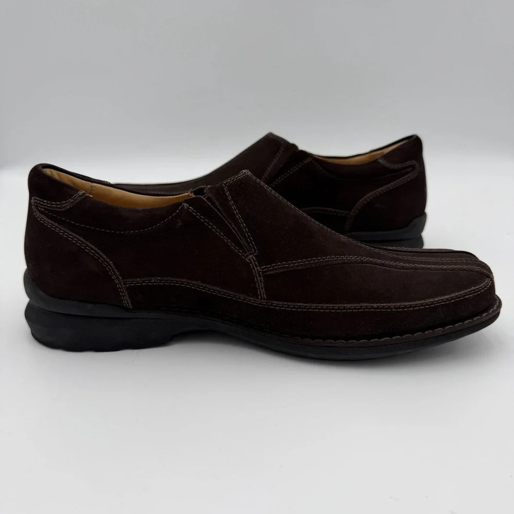 Johnston & Murphy Chocoate Brown sheepskin slip-on loafers Mens 8.5 20-7462 shoe